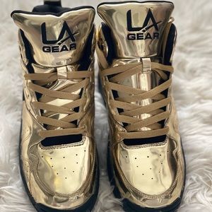 RARE Vintage L.A. Gear Gold/Black Hightop Sneakers- Men’s Size